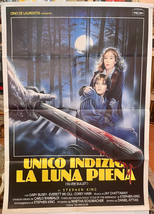 Manifesto "Unico indizio la luna piena" cinema film 2F Stephen King 1985