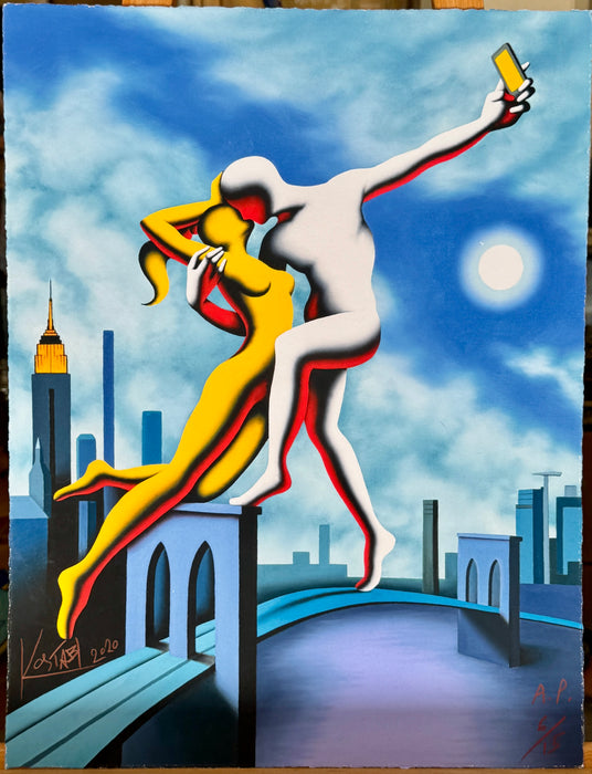 Mark Kostabi – “Senza titolo - Selfie NY” – fine art giclée a piena pagina 6/15 – 2020