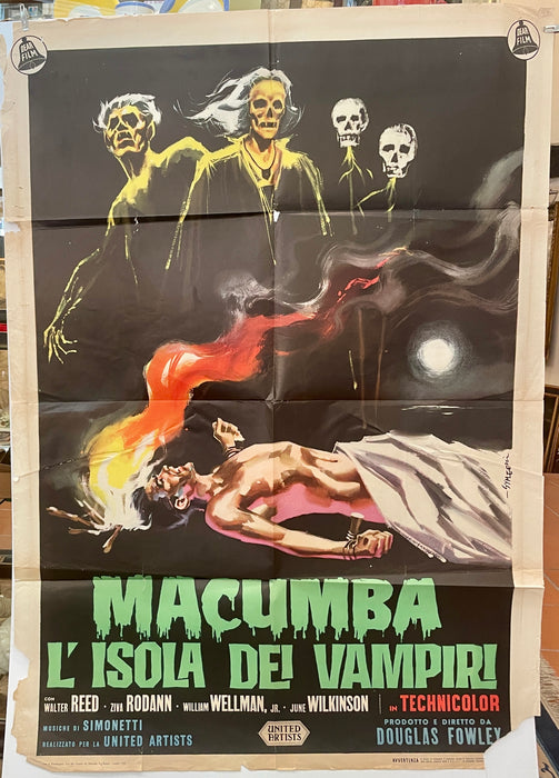 Manifesto "Macumba l'isola dei vampiri" cinema film 2F United Artists 1980