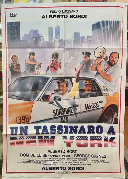 Manifesto "Un tassinaro a New York" cinema film 2F Alberto Sordi 1987