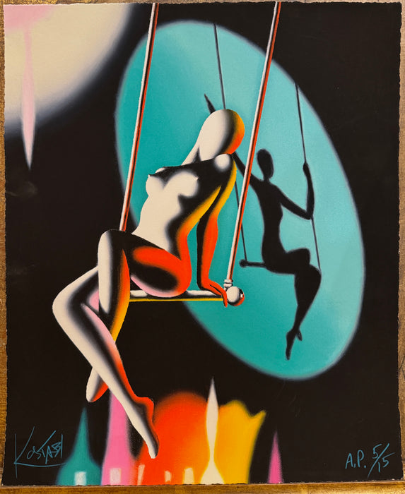 Mark Kostabi – “Senza titolo - Donna su altalena” – fine art giclée a piena pagina 5/15 – 2020 ca