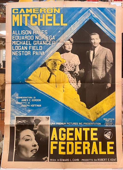 Manifesto “Agente Federale” cinema film 2F Cameron Mitchell 1960