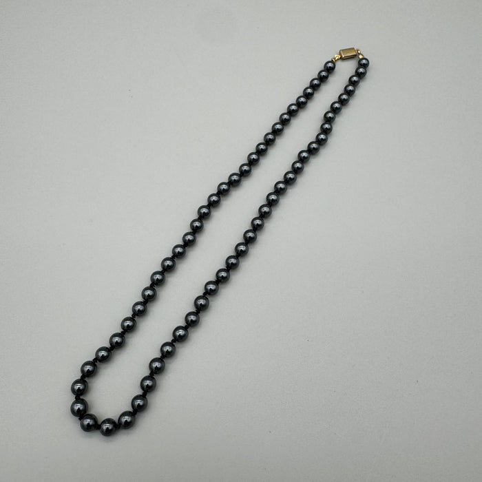 Collana filo di ematite bigiotteria d'epoca Italia 1970 ca