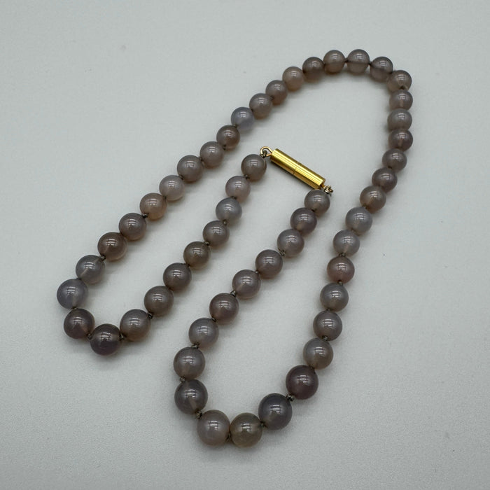 Collana filo di quarzo fumè rosa bigiotteria d'epoca Italia 1970 ca