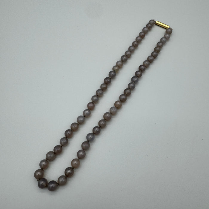 Collana filo di quarzo fumè rosa bigiotteria d'epoca Italia 1970 ca
