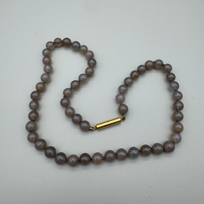 Collana filo di quarzo fumè rosa bigiotteria d'epoca Italia 1970 ca