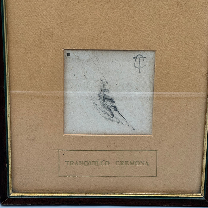 Tranquillo Cremona - "Tre bozzetti" - matita su carta - metà XIX sec.