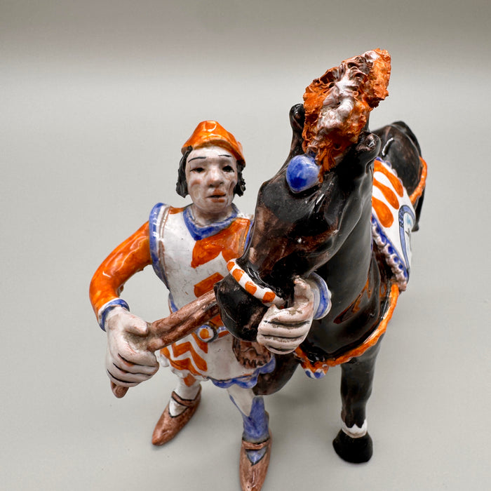 Scultura Barbaresco Contrada del Leocorno ceramiche Bonci Siena 1980 ca