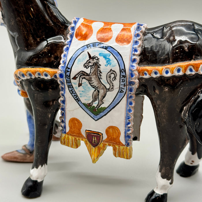 Scultura Barbaresco Contrada del Leocorno ceramiche Bonci Siena 1980 ca