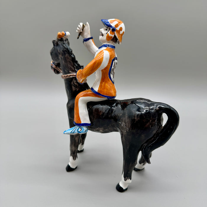 Scultura Fantino Contrada del Leocorno ceramiche Bonci Siena 1980 ca