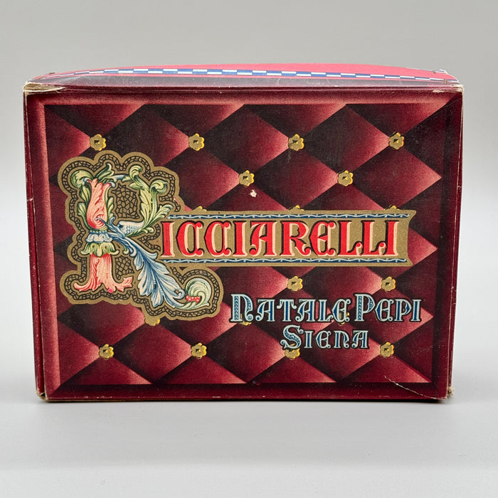Natale Pepi Siena ricciarelli scatola cartone pubblicitaria 1910 ca