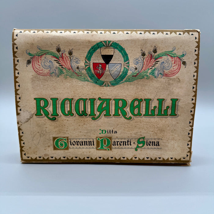 Giovanni Parenti Siena ricciarelli scatola cartone pubblicitaria 1910 ca