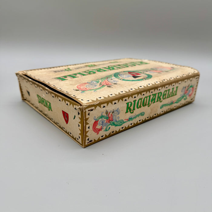 Giovanni Parenti Siena ricciarelli scatola cartone pubblicitaria 1910 ca