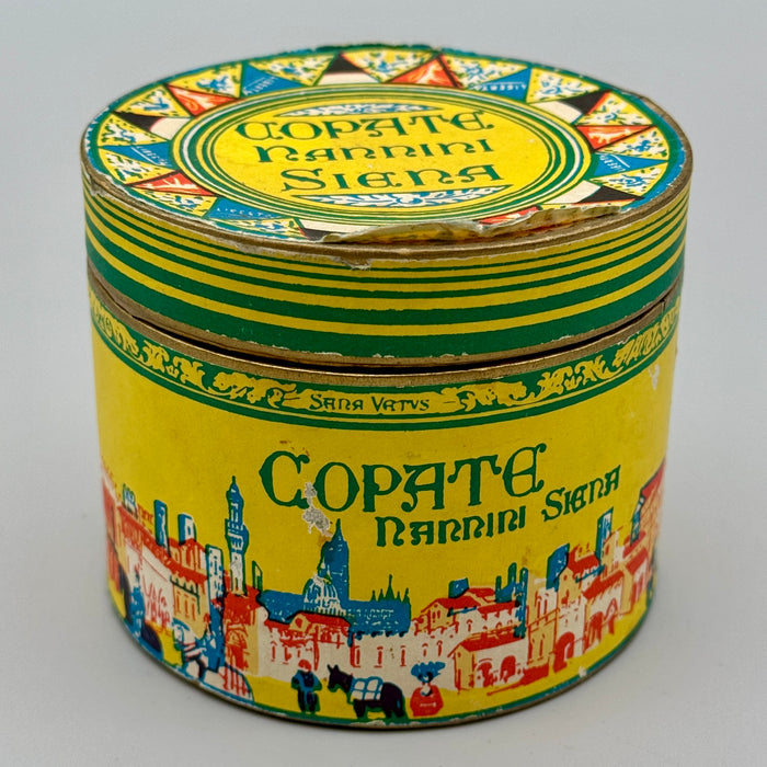 Nannini Siena copate scatola cartone pubblicitaria 1950 ca