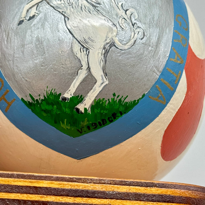 Barbero dipinto Contrada del Leocorno grandi dimensioni con base 1980 ca
