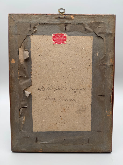 Dipinto cinese su carta di riso suonatore in cornice Cina inizio XX sec.