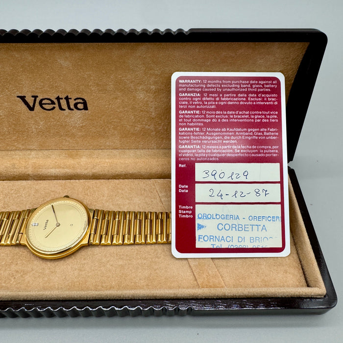Vetta ref. 390129 orologio da polso placcato oro quarzo 31 mm 1987
