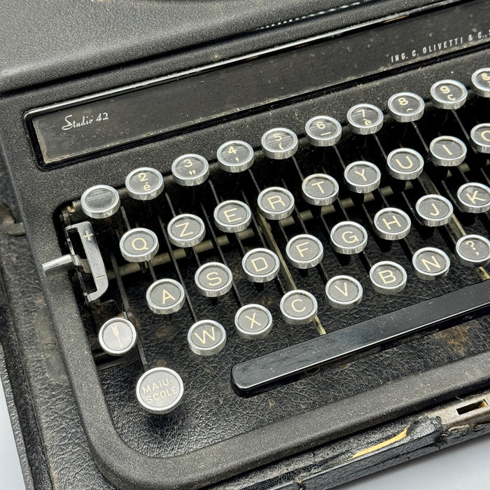Olivetti Studio 42 funzionante macchina scrivere con custodia rigida colore nero 1930 ca