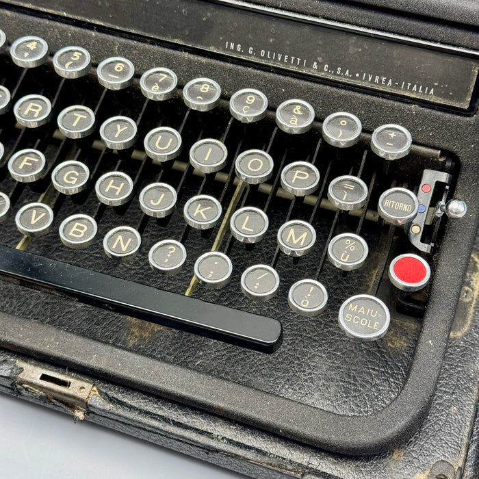 Olivetti Studio 42 funzionante macchina scrivere con custodia rigida colore nero 1930 ca