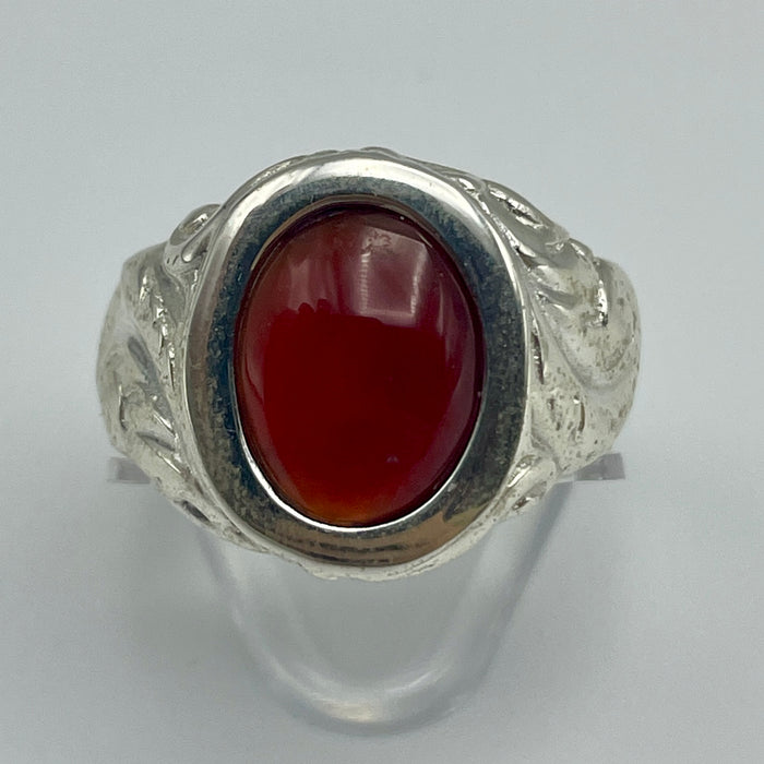 Anello corniola ovale montatura argento 925 Italia 2020 ca