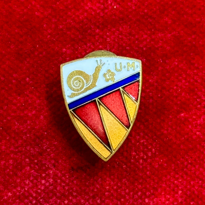 Distintivo Contrada della Chiocciola Palio Siena ordinario smaltato 1940 ca