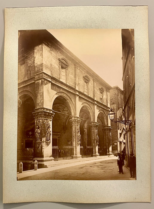 Siena Logge della Mercanzia foto albumina originale fine XIX sec.