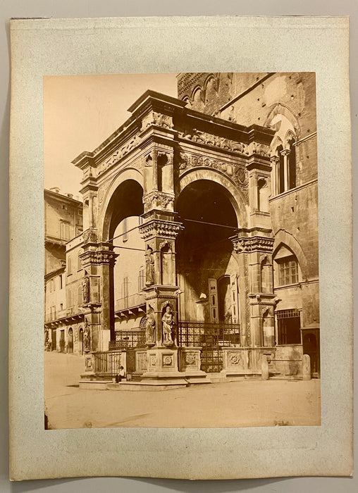 Siena Cappella Piazza del Campo foto albumina originale fine XIX sec.