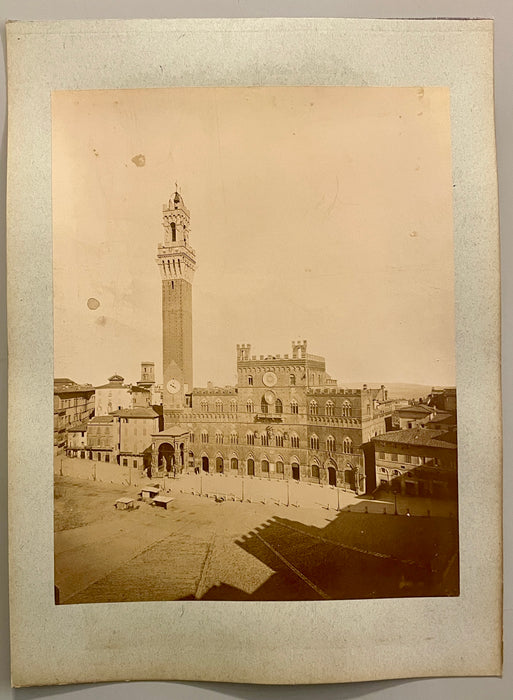 Siena Piazza del Campo foto albumina originale fine XIX sec.