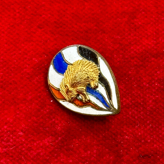 Distintivo Contrada Sovrana dell' Istrice Palio Siena ordinario smaltato 1950