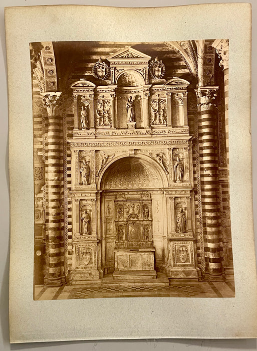 Siena Altare Piccolomini Duomo foto albumina originale fine XIX sec.