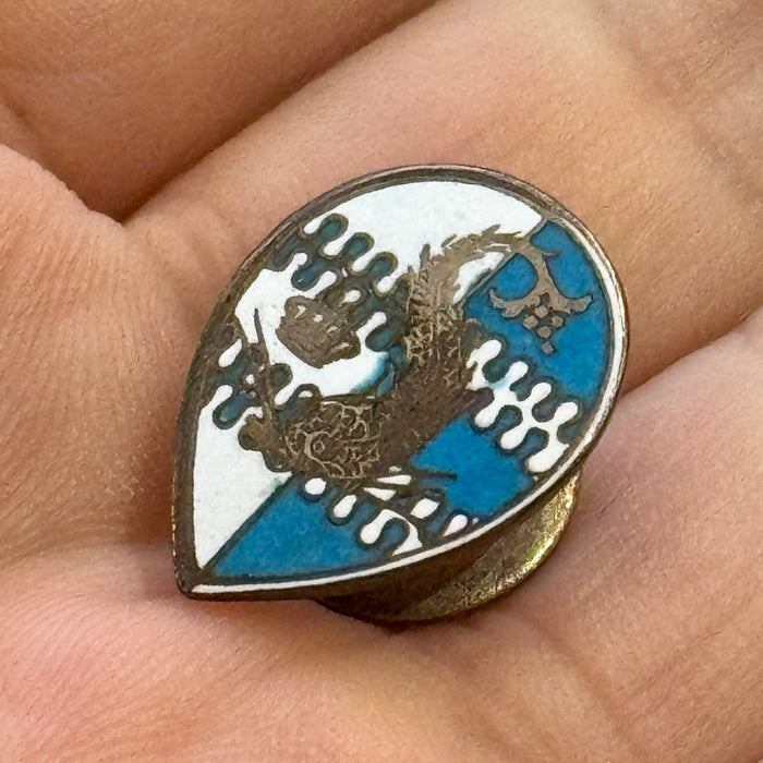 Distintivo Contrada Capitana dell' Onda Palio Siena ordinario smaltato 1961