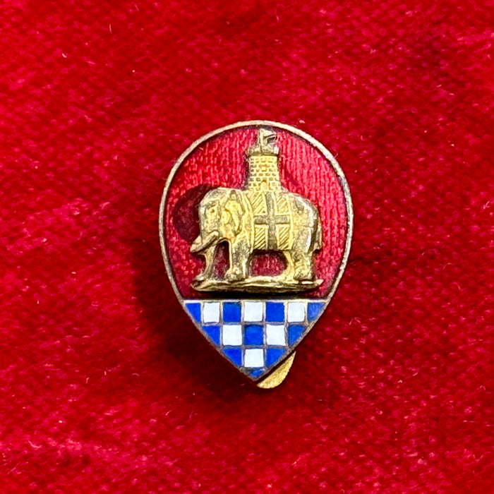 Distintivo Contrada della Torre Palio Siena ordinario smaltato 1960 ca