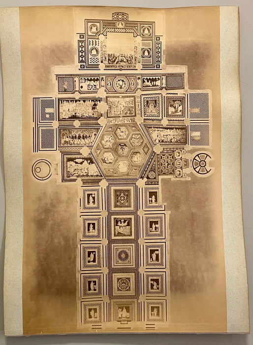 Siena pianta Duomo Cattedrale pavimento foto albumina originale fine XIX sec.