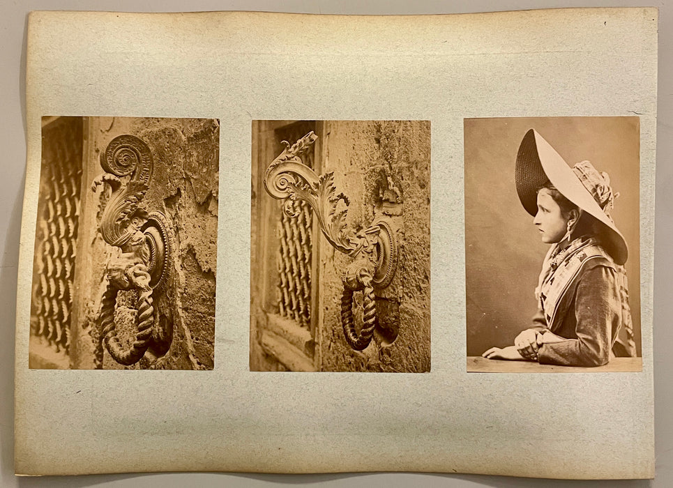 Siena costumi contadina Palazzo Magnifico foto albumina originale fine XIX sec.