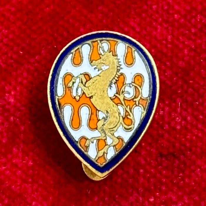 Distintivo Contrada del Leocorno Palio Siena ordinario smaltato 1940 ca