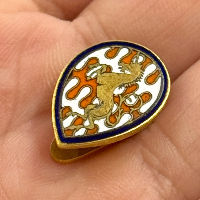 Distintivo Contrada del Leocorno Palio Siena ordinario smaltato 1940 ca