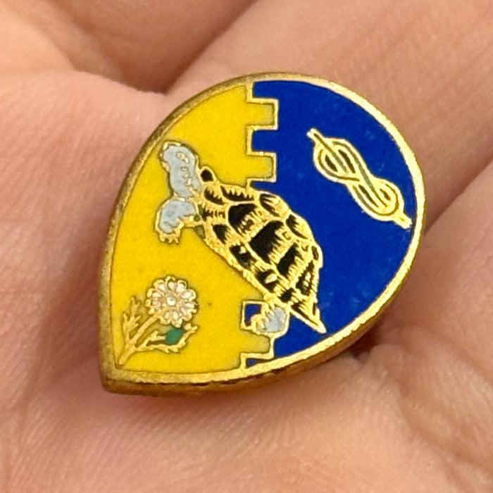 Distintivo Contrada della Tartuca Palio Siena ordinario smaltato 1960