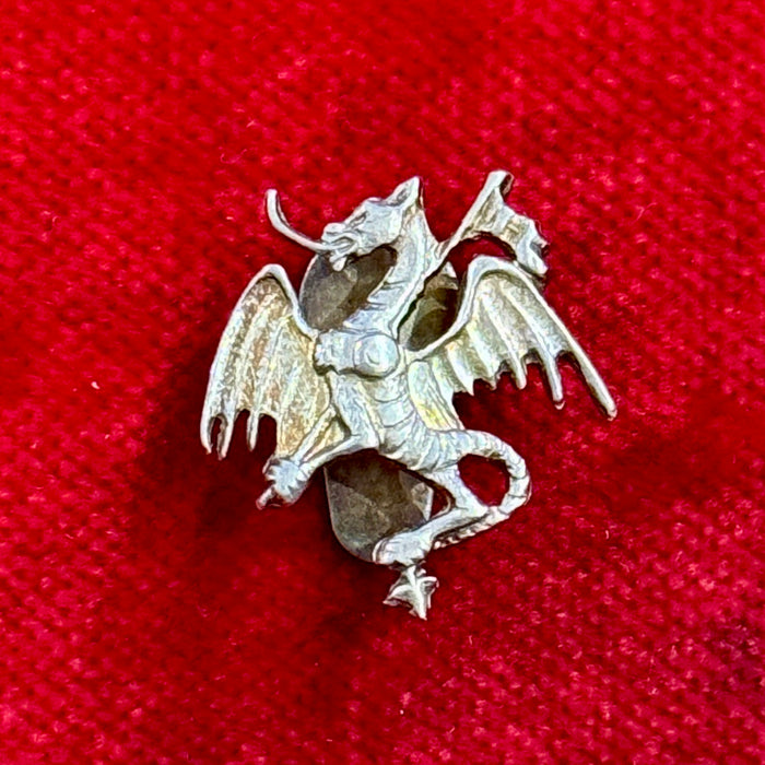 Distintivo Contrada del Drago Siena argento 800 1950 ca