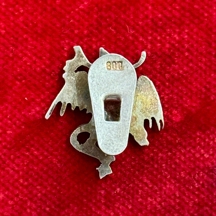 Distintivo Contrada del Drago Siena argento 800 1950 ca