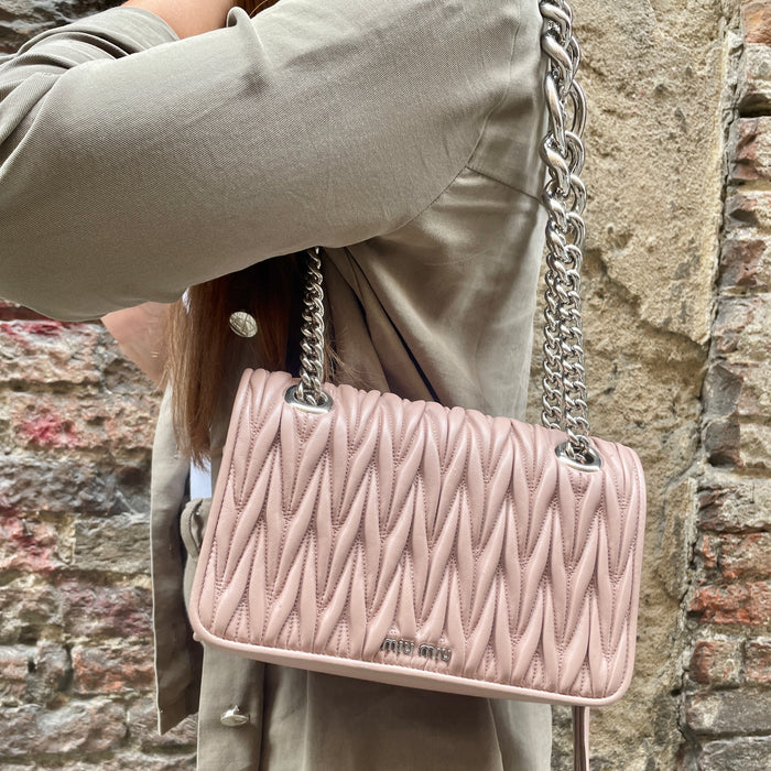 Borsa Miu Miu Club Matelasse pelle rosa 2017
