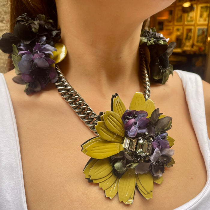 Collana Miu Miu fiori e strass 2020 ca