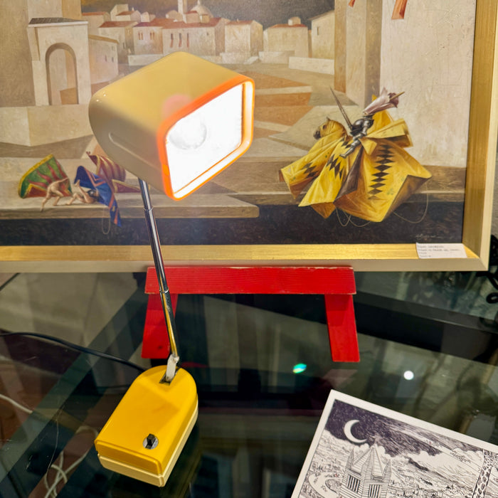 Lampada Eichhoff Fagerhults telescopica da tavolo vintage design giallo 1970 ca