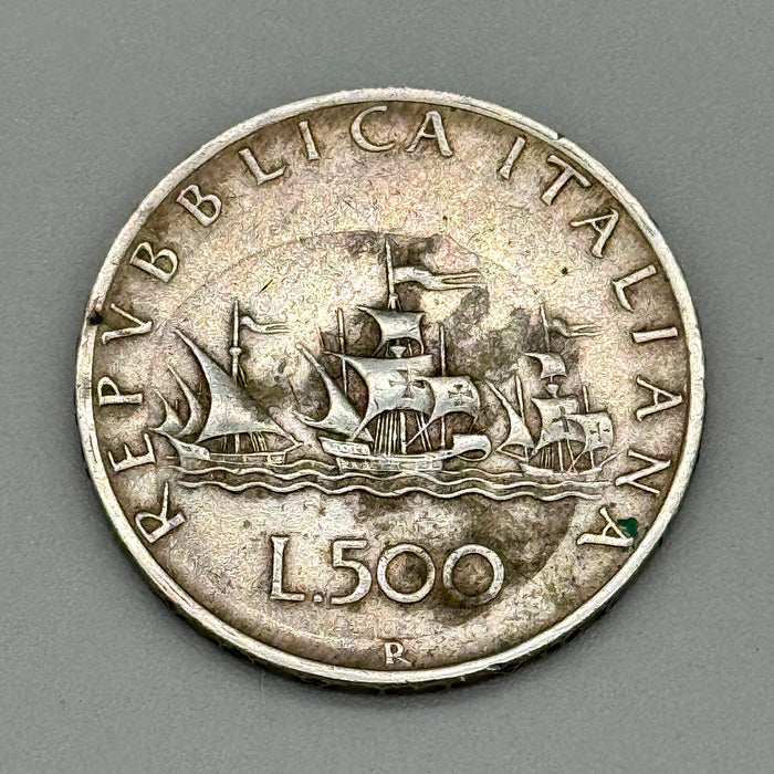 500 lire Caravelle moneta argento Repubblica Italiana 1960