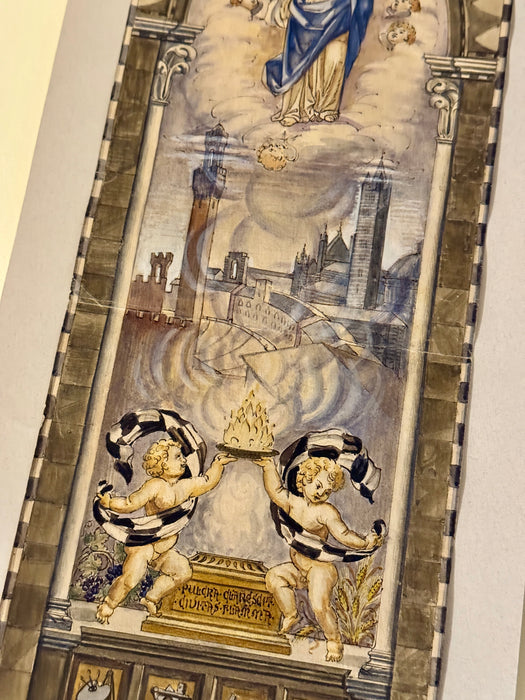 Bruno Marzi (attr.) – “Bozzetto per Palio Agosto 1945” – tecnica mista su carta – 1945