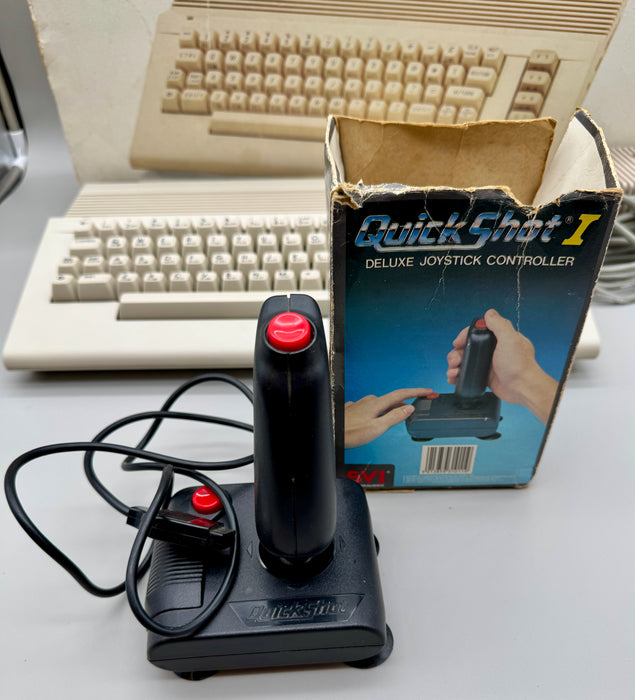 Commodore 64 computer + Datasette + Quick shot 1 joystik funzionante con scatole 1990 ca