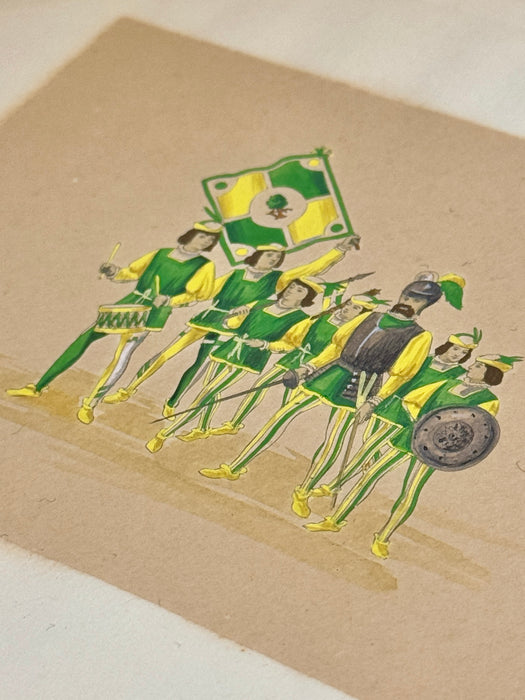 Stampa Lombardi Siena Contrada della Selva dipinta inizio XX sec.