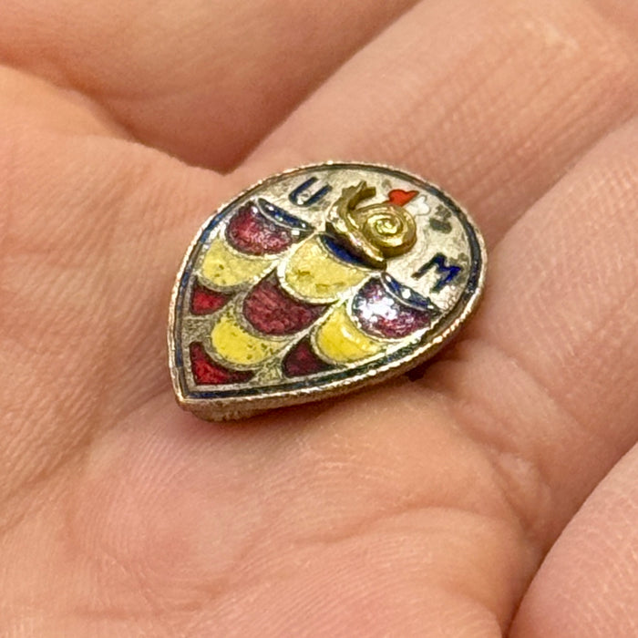 Distintivo Contrada della Chiocciola Palio Siena ordinario smaltato 1950 ca