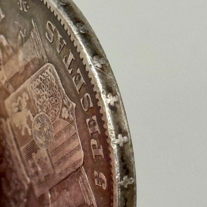 5 Pesetas moneta argento Alfonso XII Spagna 1884