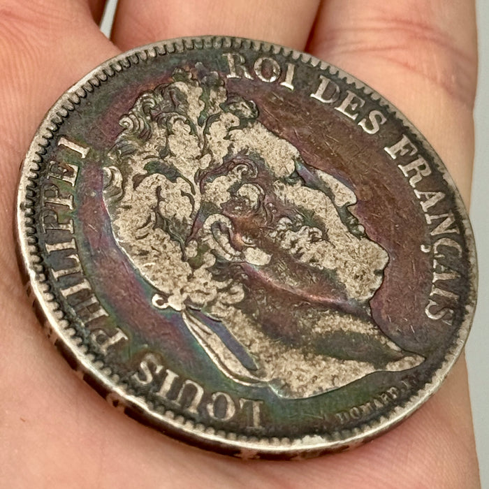 5 Francs moneta argento Louis Philippe I Francia 1838