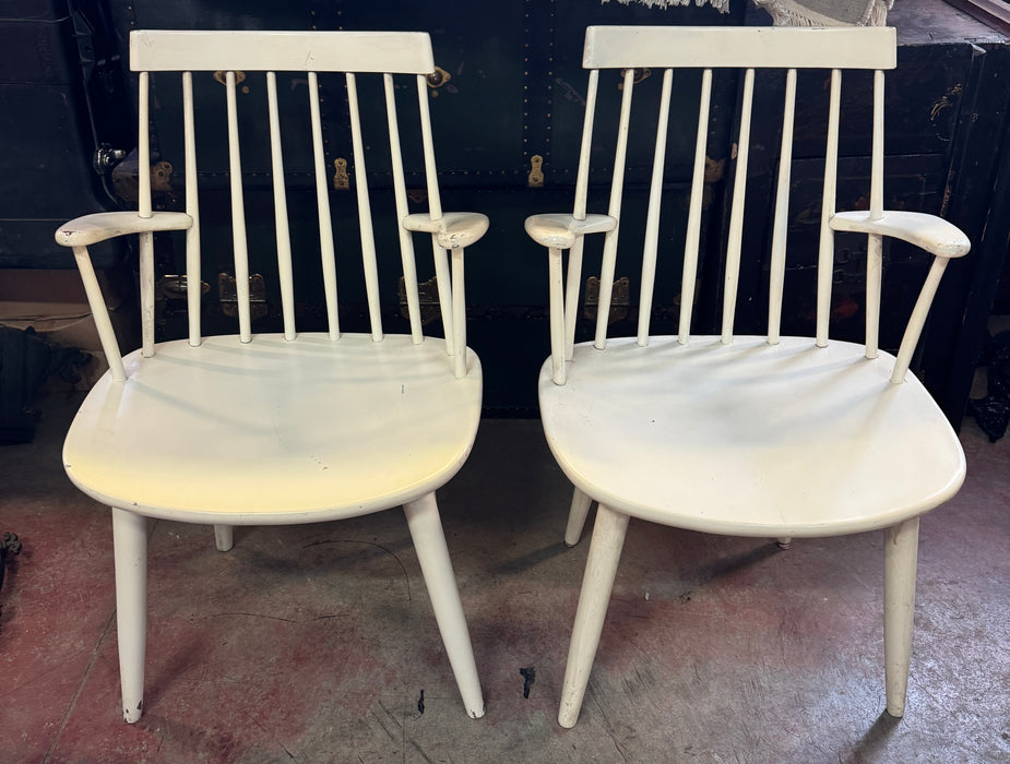 Sedie x4 "Pizzetti" Roma laccate bianche design nordico 1960 ca